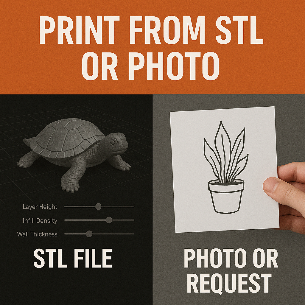 Custom 3D Print – 55 Dollar Flat Rate – Send STL or Photo – Fast & Made in USA