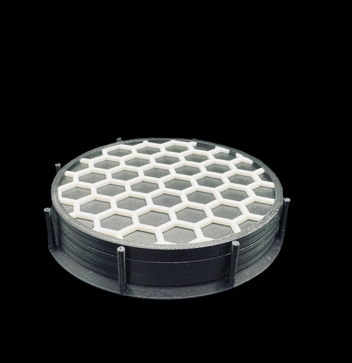 Modern Honeycomb Coaster Set – 3-Pack with Matching Stand