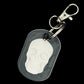 3D Skull Dog Tag Keychain – Black & White Luggage Tag for Keys, Bags, or EDC